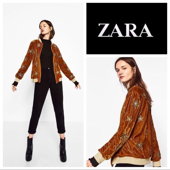 zara velvet bomber jacket